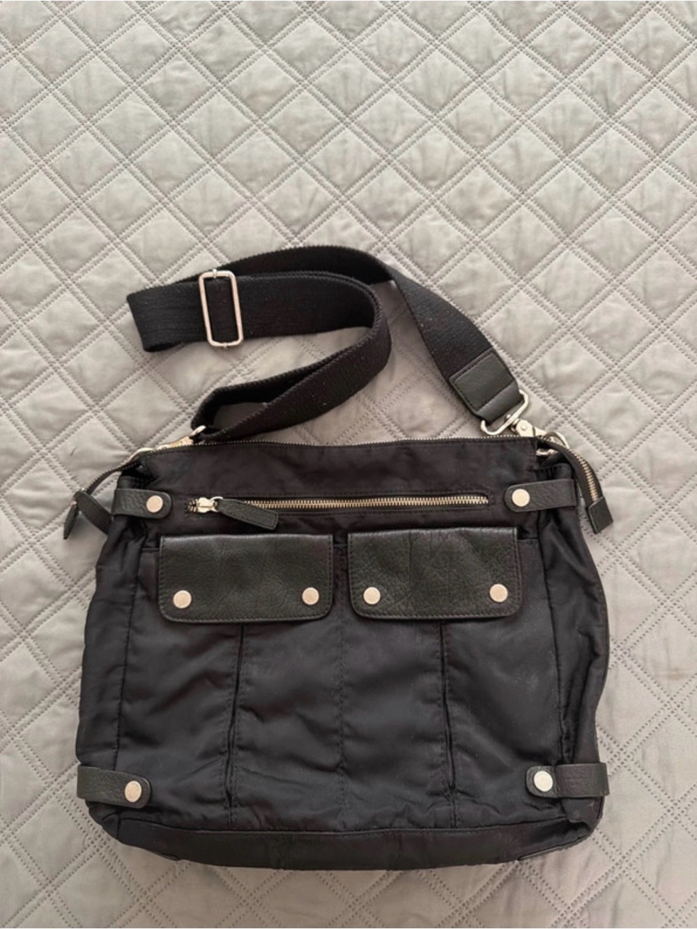 Francesco Biasia Black Men's Messenger Crossbody Bag